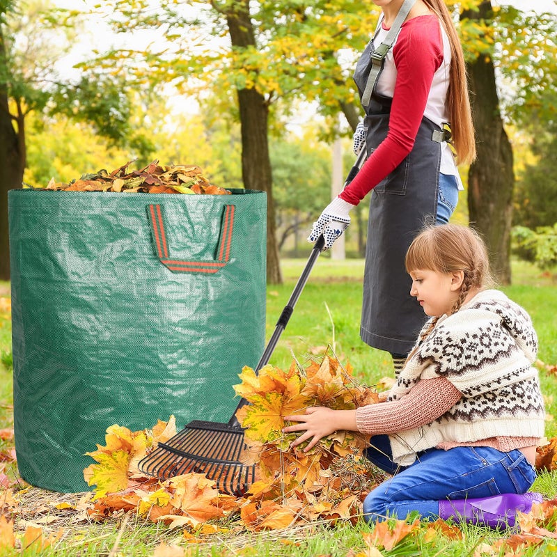 GreatBuddy 72 Gallon Reusable Yard Waste Bag  Heavy Duty  Upright Lawn Bags with 4 Reinforced Handles for Garden Leaves and Waste Collection  Lightweight and Portable (3 Pack) - Image 3
